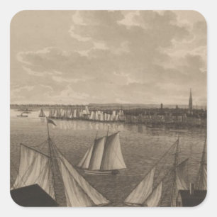 New York, New York Quadratischer Aufkleber