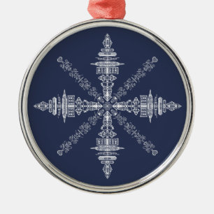 New York, New York Versteckte Worte Schneeflocke Ornament Aus Metall