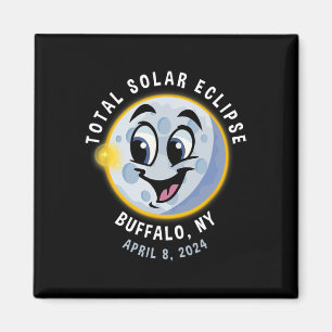 New York Niedlich Solar Eclipse 8. April 2024 Mond Magnet