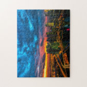 New York Night Skyline Foto Puzzle (Vertikal)