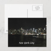 New York Nighttime Skyline Postkarte (Vorne/Hinten)