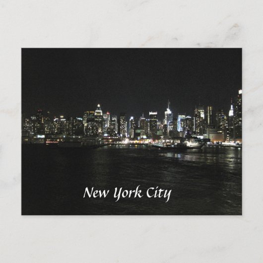New York Nighttime Skyline Postkarte (Vorderseite)