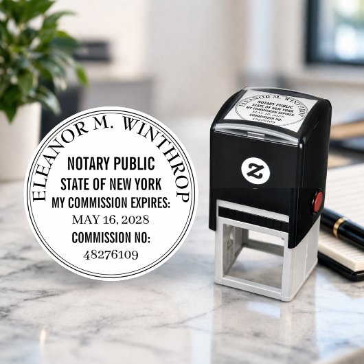 New York Notary Public Round  Permastempel