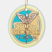 New York Nurse Caduceus Keramik Ornament (Links)