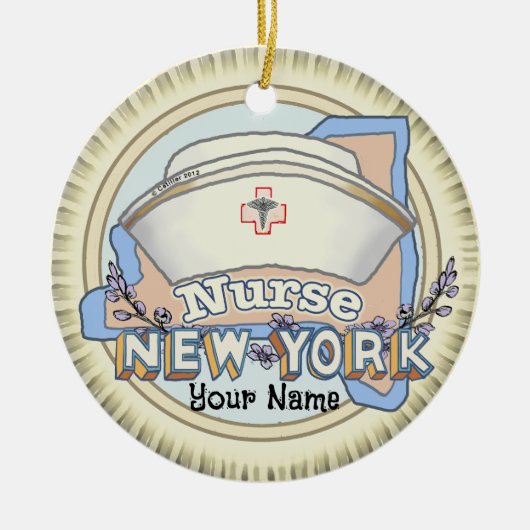 New York Nurse Keramik Ornament (Vorne)