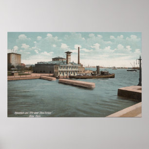 New York, NY - Aquarium und Fireboat "New Poster