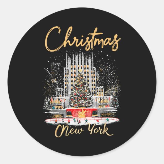New York Ny Christmas Girl Trip Matching Runder Aufkleber (Vorderseite)