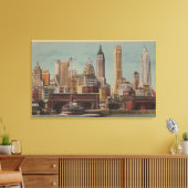 New York, NY - Downtown Skyline von Staten Leinwanddruck (Insitu (Wohnzimmer))