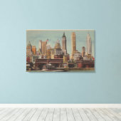 New York, NY - Downtown Skyline von Staten Leinwanddruck (Insitu (Holzboden))