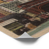 New York, NY - Downtown Skyline von Staten Poster (Ecke)