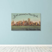 New York, NY - gerade angekommen - Die wunderschön Leinwanddruck (Insitu (Holzboden))