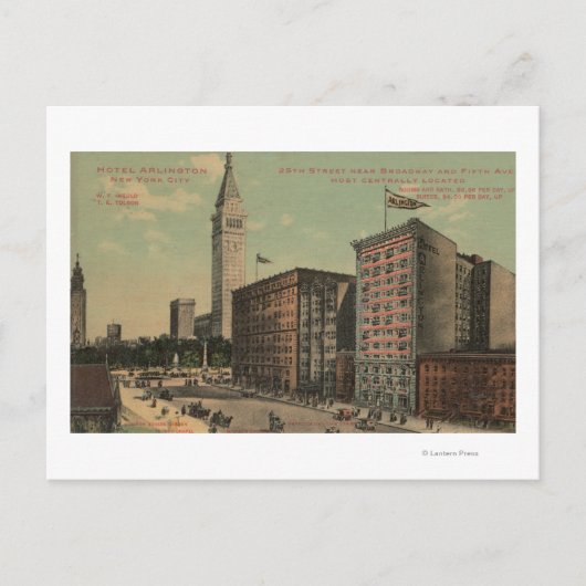 New York, NY - Hotel Arlington in der Nähe Postkarte (Vorderseite)