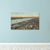 New York, NY - North River View und Docks Leinwanddruck (Insitu (Holzboden))