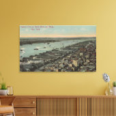 New York, NY - North River View und Docks Leinwanddruck (Insitu (Wohnzimmer))