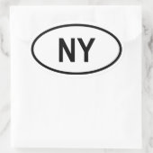 New York "NY" Ovaler Aufkleber (Tasche)
