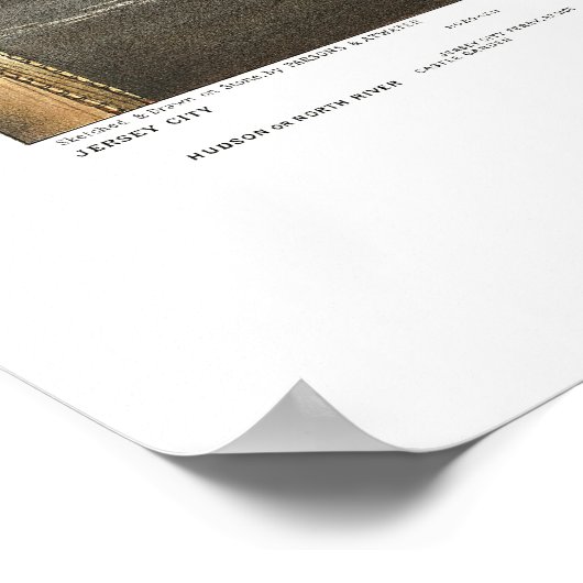 New York, NY Panoramic Map - 1876 Poster (Ecke)