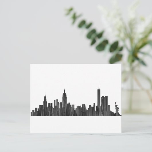 NEW YORK, NY SKYLINE PAINTBRUSH - POSTKARTE (Stehend Vorderseite)
