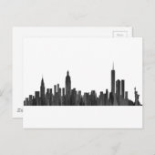 NEW YORK, NY SKYLINE PAINTBRUSH - POSTKARTE (Vorne/Hinten)