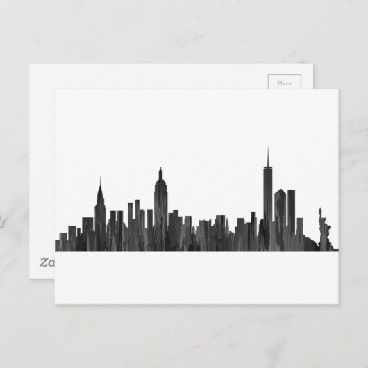 NEW YORK, NY SKYLINE PAINTBRUSH - POSTKARTE (Vorne/Hinten)