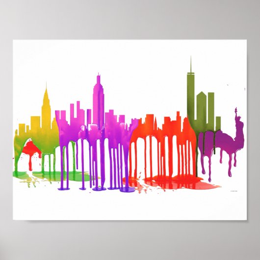 NEW YORK, NY SKYLINE PUDDLES - POSTER (Vorne)