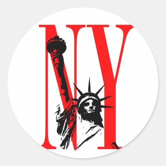 New York NY Statue of Liberty Logo Design Runder Aufkleber (Vorderseite)