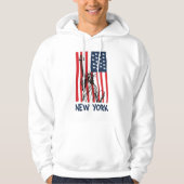 New York NY Statue of Liberty USA Flag Hoodie (Vorderseite)