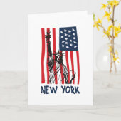 New York NY Statue of Liberty USA Flag Karte (Gelbe Blume)