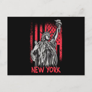 New York NY Statue of Liberty USA Flag Postkarte