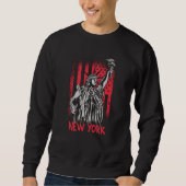 New York NY Statue of Liberty USA Flag Sweatshirt (Vorderseite)