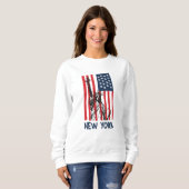 New York NY Statue of Liberty USA Flag Sweatshirt (Vorne ganz)