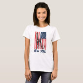 New York NY Statue of Liberty USA Flag T-Shirt (Vorne ganz)