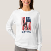 New York NY Statue of Liberty USA Flag T-Shirt (Vorderseite)