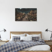 New York, NY - The Bowery - Night Scene Leinwanddruck (Insitu (Schlafzimmer))