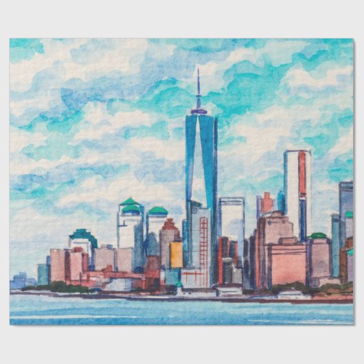 New York, NY, USA. Aussicht auf die Wolkenkratzer Geschenkpapier (Flach)