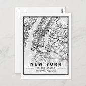New York NY USA United Staaten Travel City Map Postkarte (Vorne/Hinten)
