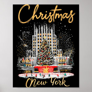 New York Ny Weihnachts Mädchen Reise passend Poster