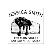 New York NYC Cherry Cheesecake Slice Adresse Gummistempel (Prägung)