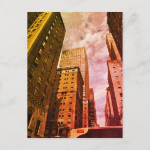 New York NYC city color vintage Postkarte