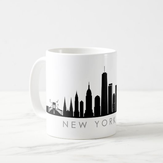 NEW YORK NYC Manhatten USA City Skyline Silhouette Kaffeetasse (Vorderseite Links)