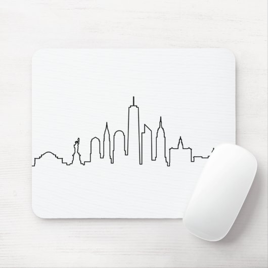 NEW YORK NYC Manhatten USA City Skyline Silhouette Mousepad (Mit Mouse)