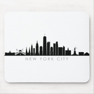 NEW YORK NYC Manhatten USA City Skyline Silhouette Mousepad