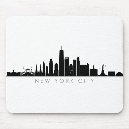 NEW YORK NYC Manhatten USA City Skyline Silhouette Mousepad (Vorne)