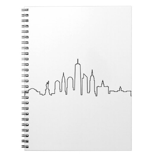 NEW YORK NYC Manhatten USA City Skyline Silhouette Notizblock (Vorderseite)