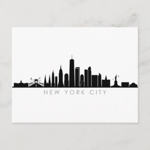 NEW YORK NYC Manhatten USA City Skyline Silhouette Postkarte
