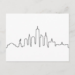 NEW YORK NYC Manhatten USA City Skyline Silhouette Postkarte