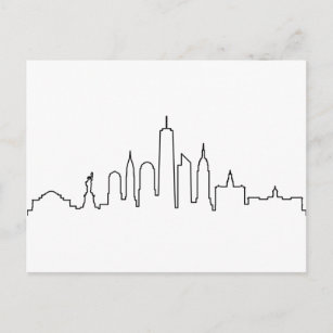 NEW YORK NYC Manhatten USA City Skyline Silhouette Postkarte