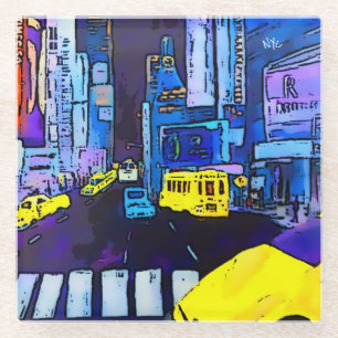 New York NYC Original Art Times Square Glasuntersetzer