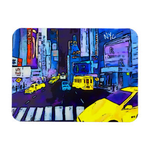 New York NYC Original Art Times Square Magnet