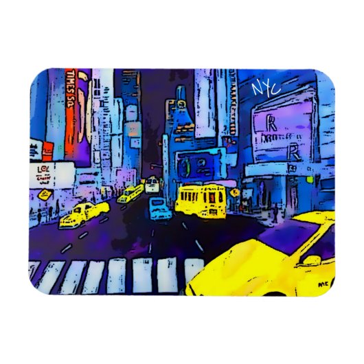 New York NYC Original Art Times Square Magnet (Horizontal)