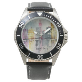 New York NYC Skyline Cityscape Original-Kunstwerk Armbanduhr